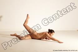 Underwear Gymnastic poses Woman White Moving poses Athletic medium brown Dynamic poses Academic